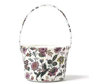 Threshold Linen Quilted Storage Basket Multi Colored Floral Printing Easter s36